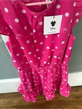 Disney Pink Polka Dot Minnie Print Dress